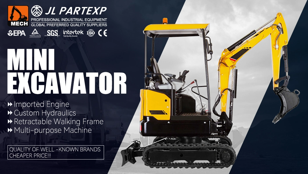 1.8/2 Ton Mini Crawler Excavator Digger with Hydraulic Rotary Log Wood Rotating Grabber